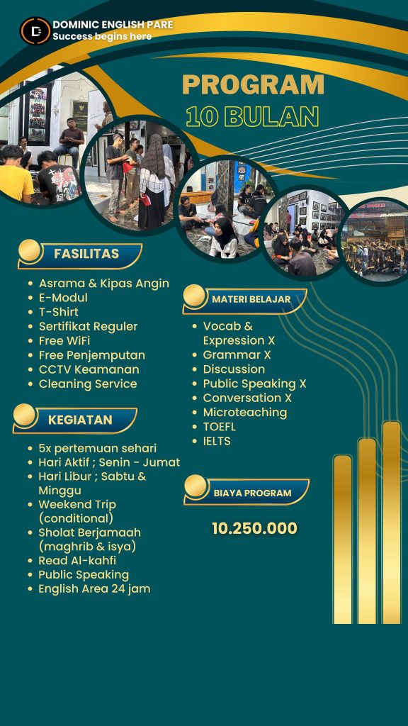 Biaya Kampung Inggris Pare 10 bulan