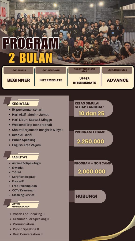 Biaya Kampung Inggris Pare 2 Bulan