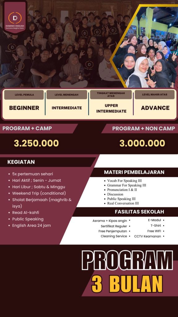 Biaya Kampung Inggris Pare 3 Bulan