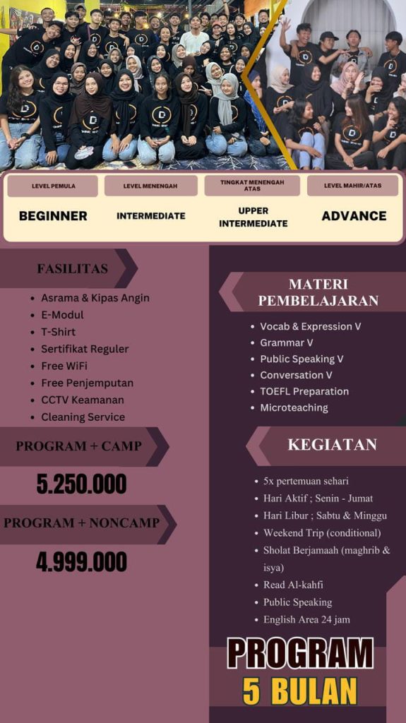 Biaya Kampung Inggris Pare 5 Bulan