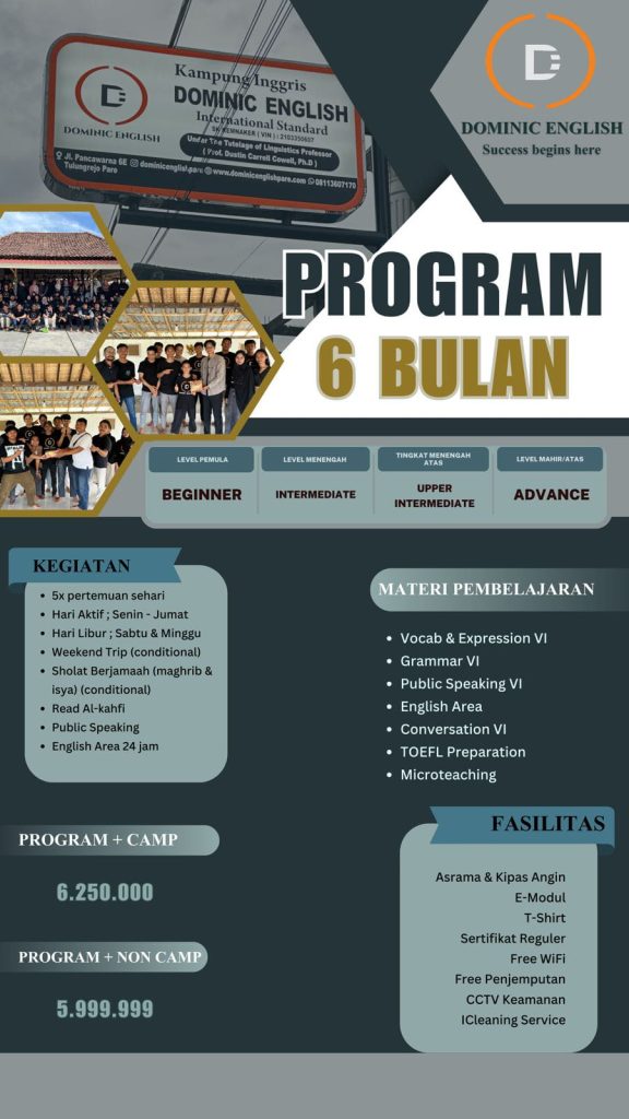 Biaya Kampung Inggris Pare 6 Bulan